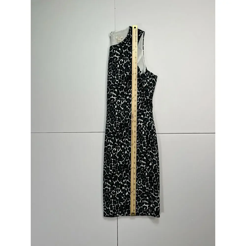 J.Crew Womens Teal Leopard Shift Dress Sz M 10 Leopard Corpcore Business Classic